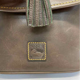 Dooney & Bourke Florentine Dottie Taupe Leather Solid Crossbody Handbag