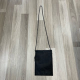 David Galan Black Leather Pebbled Crossbody Handbag