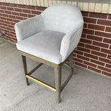 Frontgate Blanchett Swivel Gray Counter Health Velvet Solid Stool