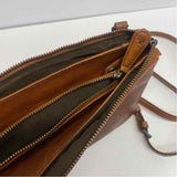 Oak & Tan Brown Leather Solid Crossbody Handbag