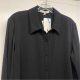 Tibi Size 10-M Women's Soft Drape Solid Black Button Up Blouse