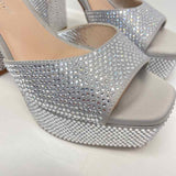 Antonio Melani Size 6.5 Women's Silver Rhinestone Platform Shoes