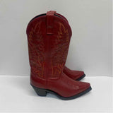 Laredo Size 7 Women's Red Embroidered Western Boots