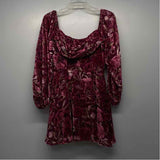 Showpo Size S-4 Women's Fuschia Floral Long Sleeve Dress