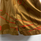 Jamie Sadock Size S Women's Brown-Red Pattern Mock Neck Activewear Top