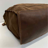 Elke Brown Suede Solid Tote Handbag