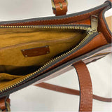 Patricia Nash Brown Leather Carved Satchel Handbag