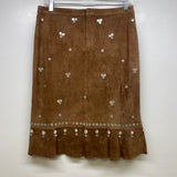 For Joseph Size 27-4 Women's Brown Beaded Flare Hem Skirt