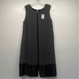 SL Fashions Size 12-M Women's Black-Silver Beaded Shift Dress