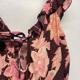 Intimately Free People Size L Women's Burgundy-Pink Pattern Maxi Dress