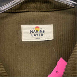 Marine Layer Women's Size L Green Solid Button Up Jacket