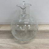 Tiffany & Co. Frosted Crystal Pitcher w Etched Lily of the Valley Pattern