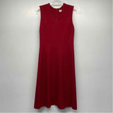 M.M.Llafleur Size 4-XS Women's Red Solid Fit And Flare Dress