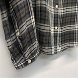 Faherty Size Xl Women's Black-White Plaid Button Up Blouse