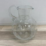 Tiffany & Co. Frosted Crystal Pitcher w Etched Lily of the Valley Pattern