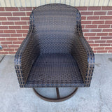 Outdoor Brown Swivel Wicker Chair