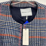 Andersen & Lauth Size One Fits All Women's Blue-Multi Plaid Poncho-Cape