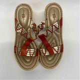 Born Crown Size 8 Women's Beige-Orange Shimmer Espadrille Sandals