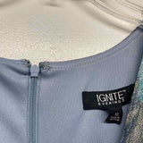 Ignite Evenings Size 12-L Women's Lilac-Multi Shimmer Fit And Flare Dress