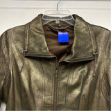 Elie Tahari Women's Size M Copper Shimmer Moto Jacket