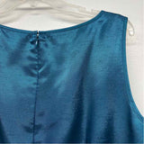 Alex Marie Size 12-L Women's Teal Solid Fit And Flare Dress