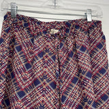 Japna Size M- (6-8) Women's Navy-Multicolor Pattern Wide Leg Pants