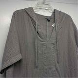 Carbon 2 Cobalt Size Xl Women's Gray Solid Shift Short Sleeve Hoodie Dress