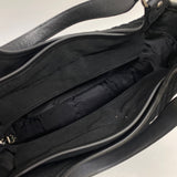 Talbots Black Flat Cordoroy Quilted Satchel Handbag