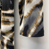 Calvin Klein Size M Women's Black-Multi Pattern Faux Wrap Dress