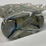 Unicorn Shaped Figurine Iridescent Hand Blown Art Glass