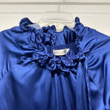 Never a Wallflower Size M Women's Blue Solid 3/4 Sleeve Blouse