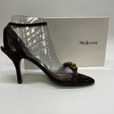 Style & CO Size 9 Women's Brown Beaded High Heel Sandals