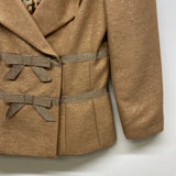 Tracy Reese Women's Size S Tan Shimmer Double Breasted Jacket