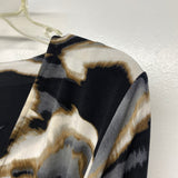 Calvin Klein Size M Women's Black-Multi Pattern Faux Wrap Dress