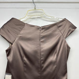 Patra Size 4 Women's Brown Solid Sleeveless Dress