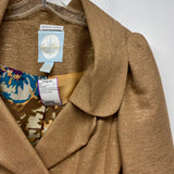 Tracy Reese Women's Size S Tan Shimmer Double Breasted Jacket