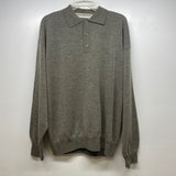 Jhane Barnes Taupe Size L Knit Wool Blend Tweed Men's Men's Long Sleeve Shirt