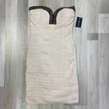 Daisy Women's Size M-L Blush Pleated Fabric Strapless Dress