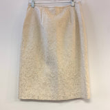 Adrianna Papell Size 8 Cream-Gold Embossed Pencil Skirt
