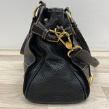 Dolce & Gabbana Black Leather Pebbled Handbag
