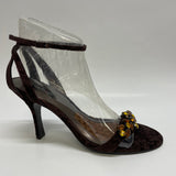 Style & CO Size 9 Women's Brown Beaded High Heel Sandals
