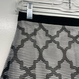 Three of Something Size XS- 0 Women's Silver-Black Pattern Pencil-Knee Skirt