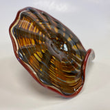 Brown-Multi Hand Blown Glass Card Holder