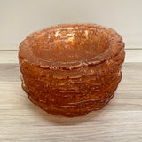 Laura Glass Works Peach Flower Glass Set of 11 Bowls