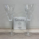 Waterford Millennium Celebration Toasting Clear Crystal Champagne Flutes - Set o