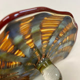 Brown-Multi Hand Blown Glass Card Holder