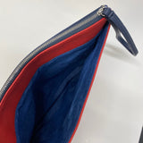 Nautica Red-Multicolored Faux Leather Colorblock Silver Hardware Clutch