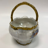 Limoges White-Multicolor Hand Painted Porcelain Basket