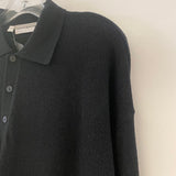 Jhane Barnes Men's Size L Black Knit Wool Blend Solid Men's Long Sleeve Shirt
