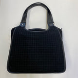 Talbots Black Flat Cordoroy Quilted Satchel Handbag